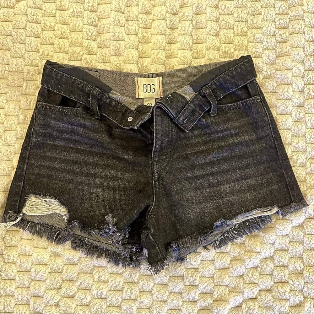 BDG Black Jean Shorts Distressed Casual Style